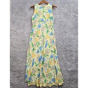 Casual Corner Women Floral Midi Dress Size 10 90s Cottagecore Picnic
